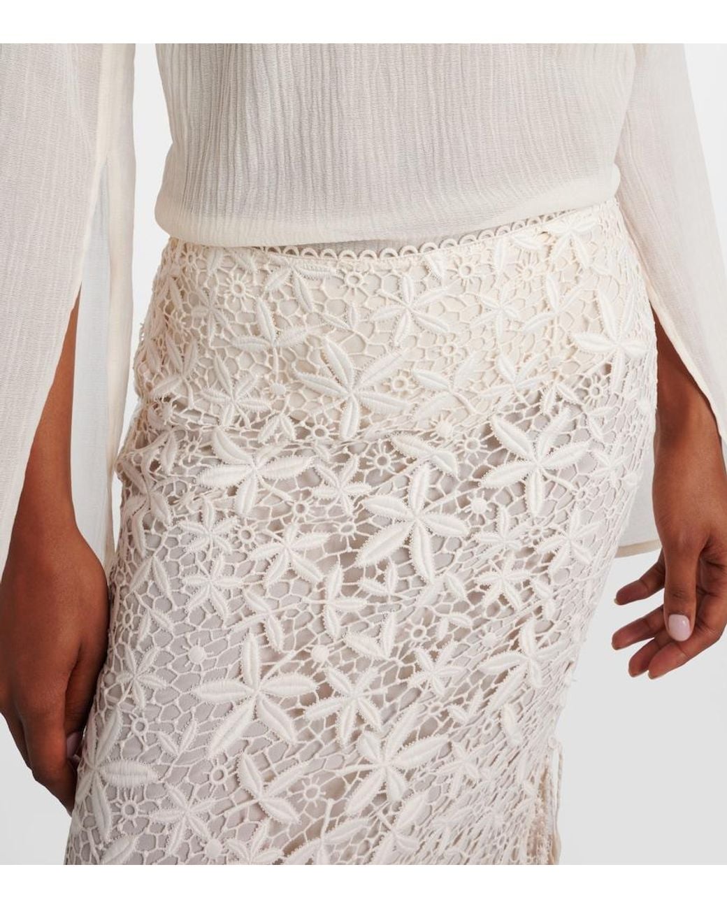 Totême White Low-Rise Maxi Skirt