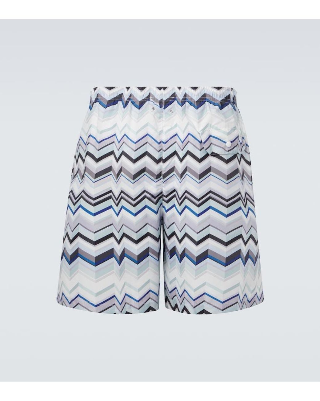 Missoni White Zigzag Swim Trunks for men
