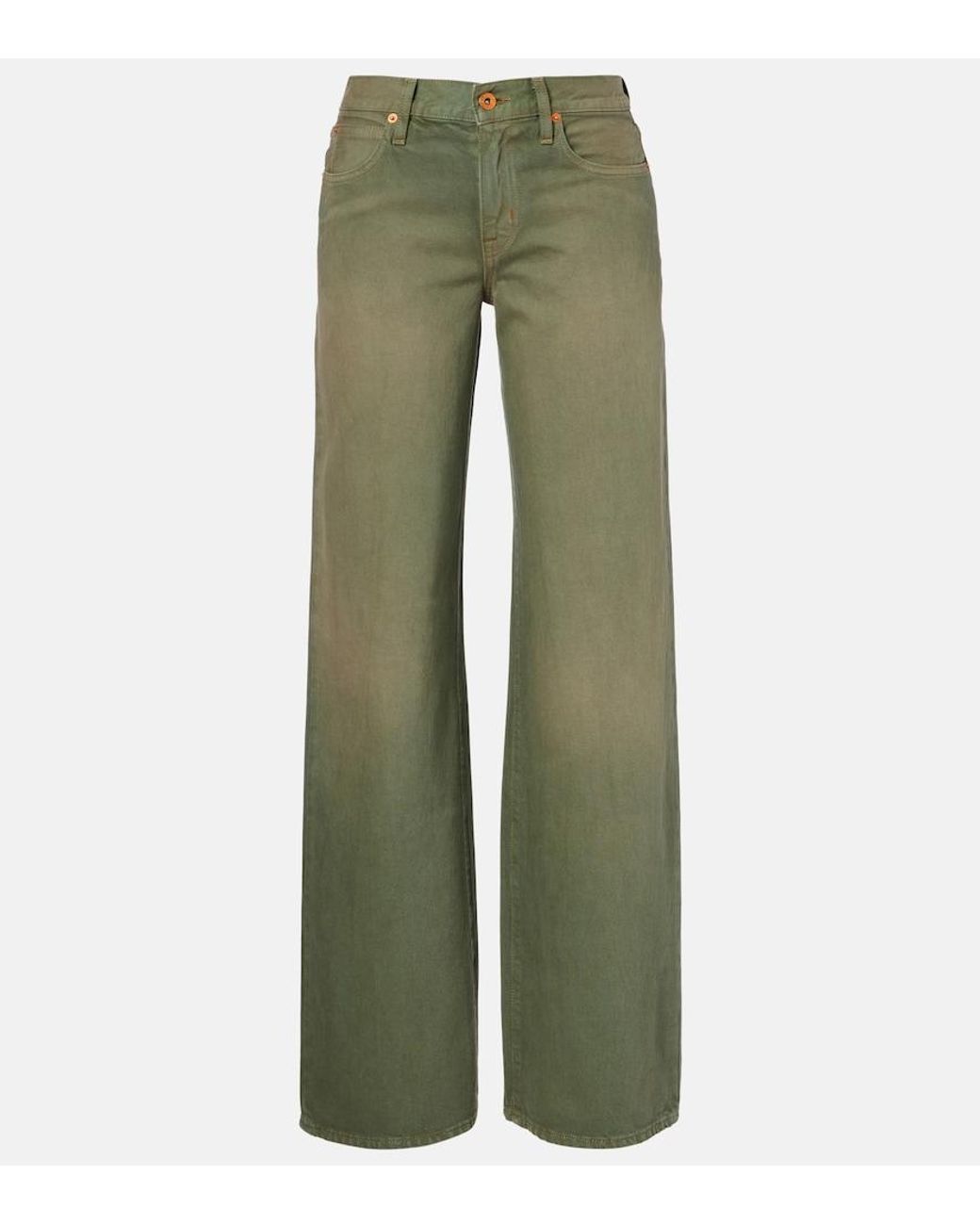 SLVRLAKE Denim Green Mica Wide-Leg Jeans