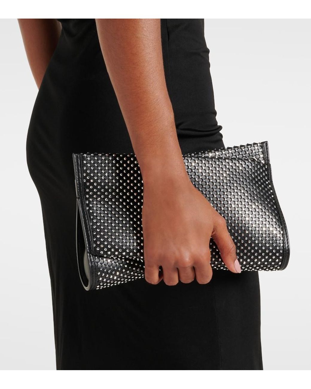 Christian Louboutin Black Loubitwist Small Strass Clutch Bag