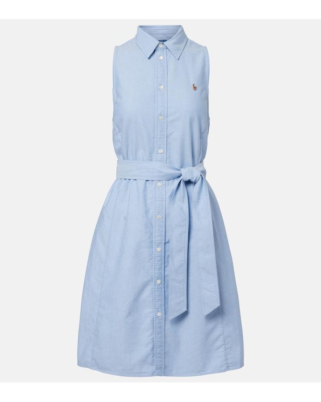 Polo Ralph Lauren Blue Cotton Shirt Dress