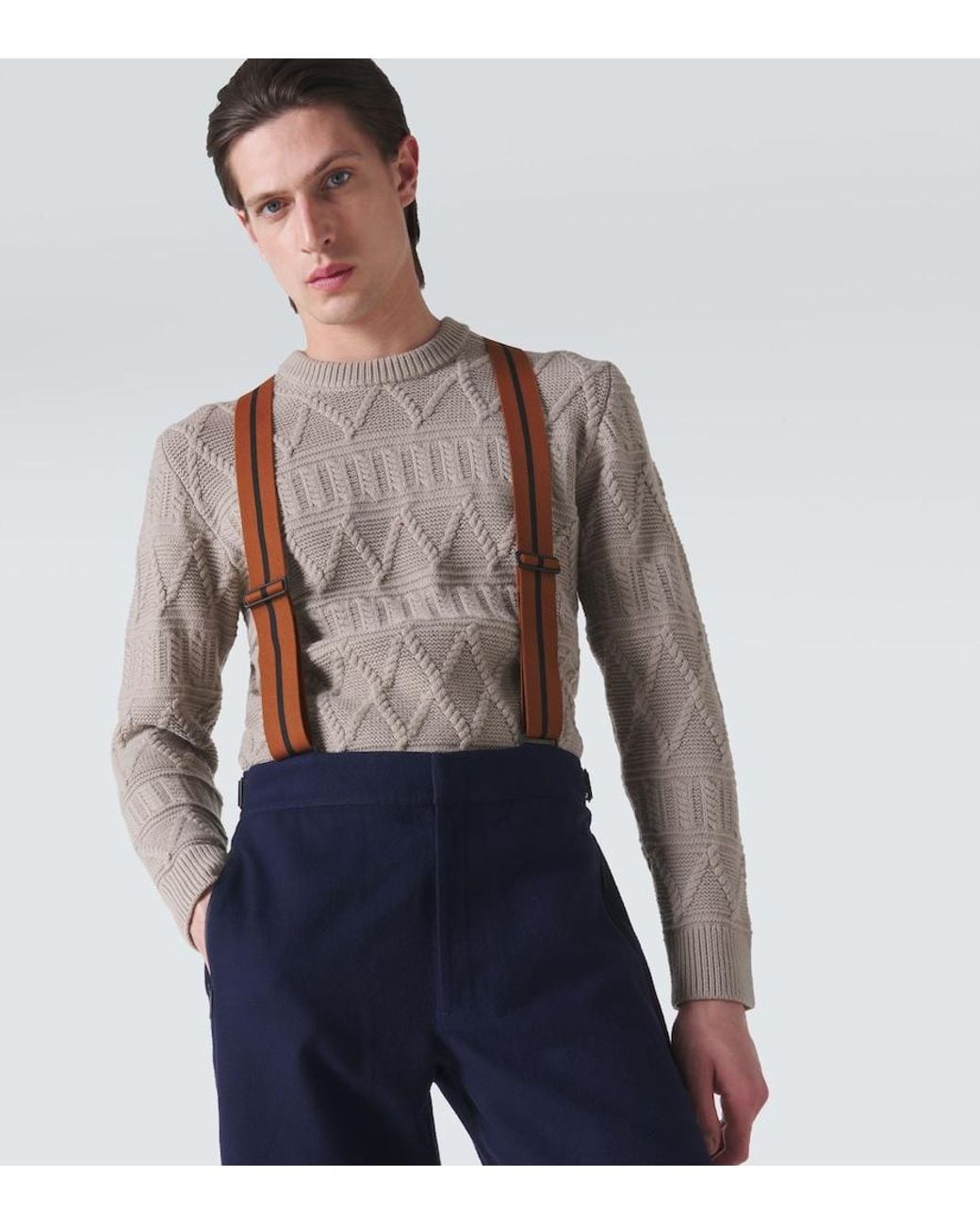 Zegna Blue Cashmere Ski Salopettes for men