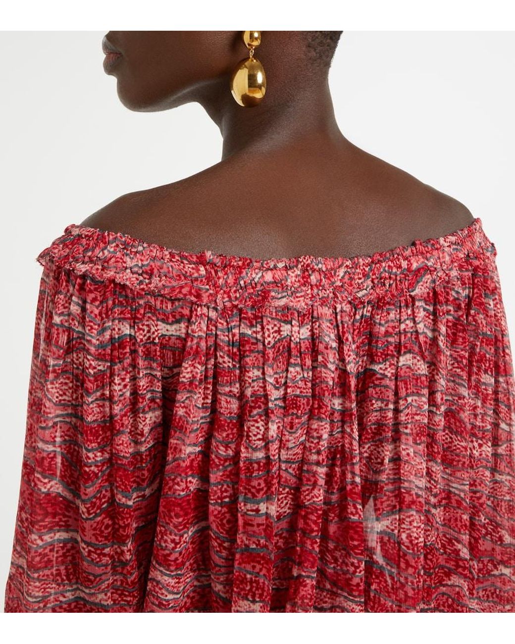 Isabel Marant Red Vutti Chiffon Top