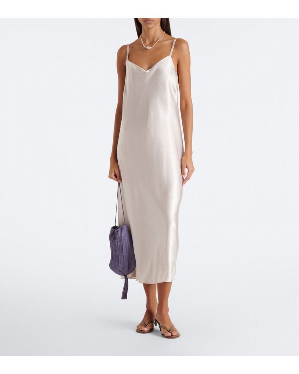 Vince White Satin Slip Dress