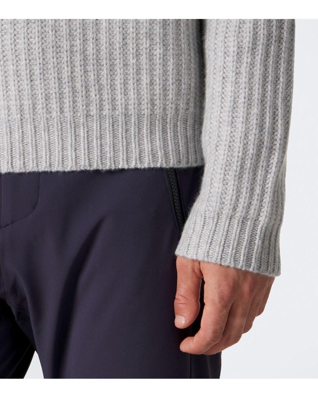 Bogner Gray Ludi Fair Isle Cashmere Half-Zip Sweater for men