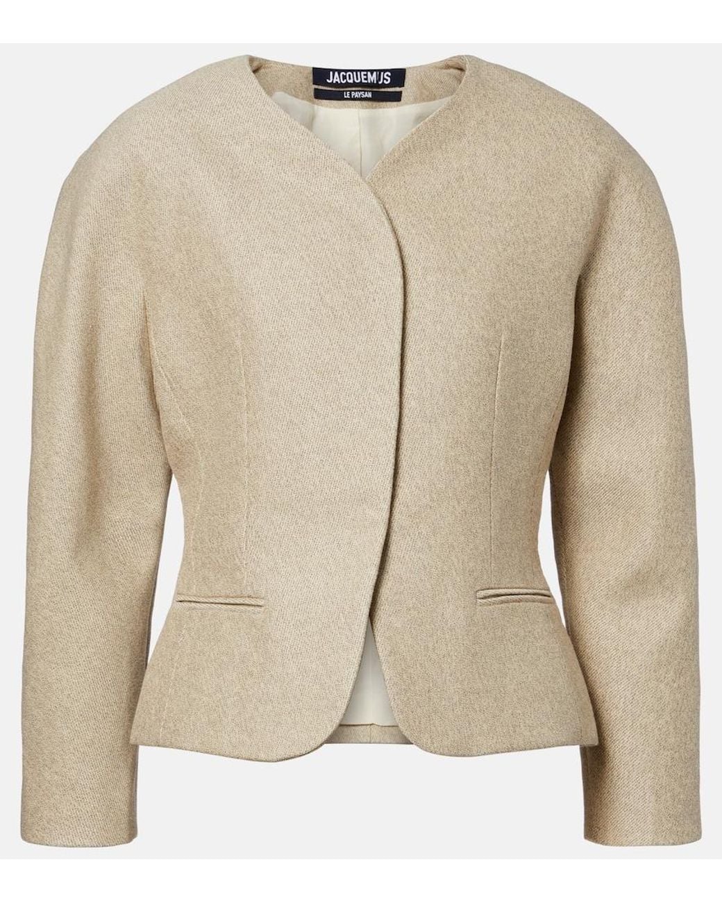 Jacquemus Natural Ovalo Cotton And Linen Jacket