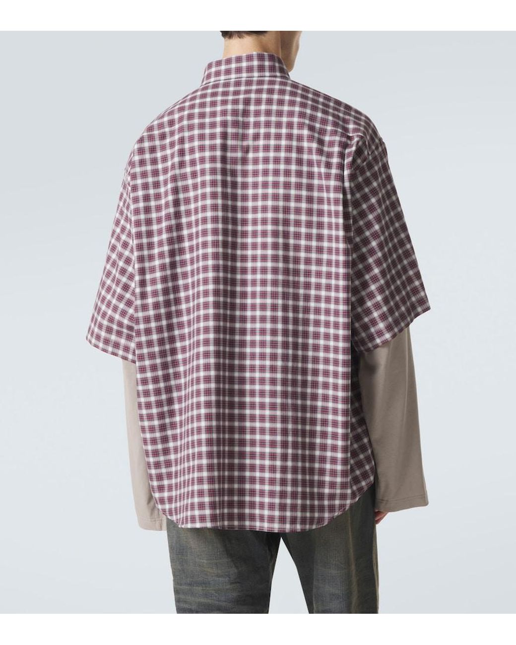 Balenciaga Layered Checked Cotton Shirt for men