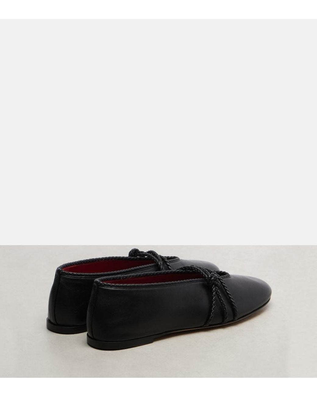 Bottega Veneta Black Rosa Knot Leather Ballet Flats