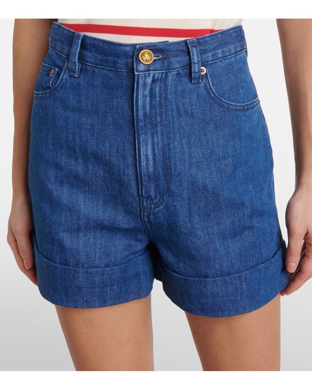 Shorts Di Jeans di Valentino in Blue