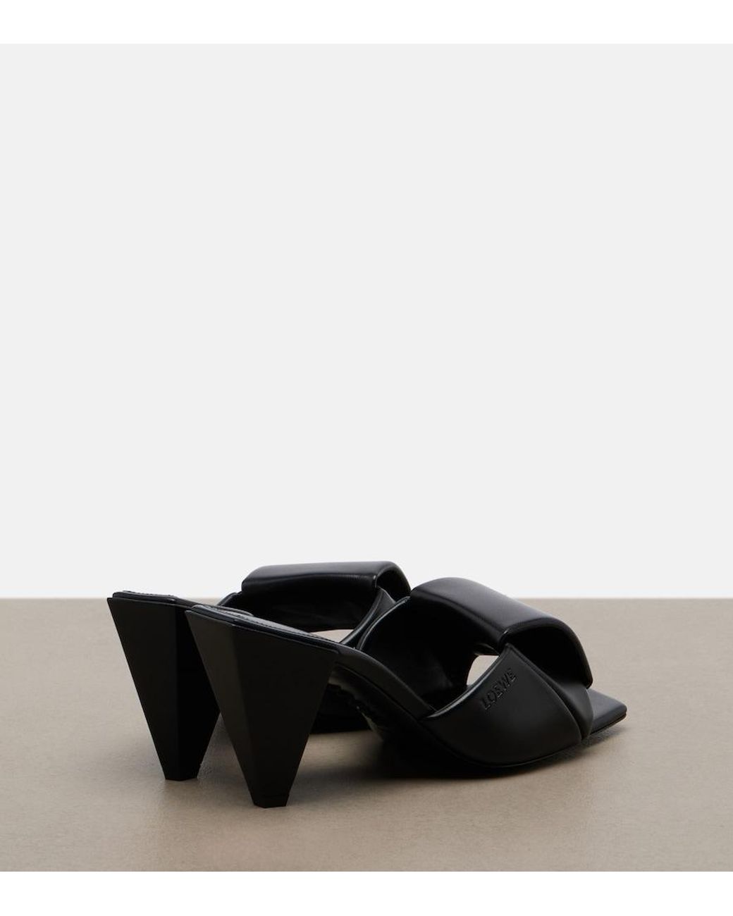 Loewe Black Origami Leather Mules