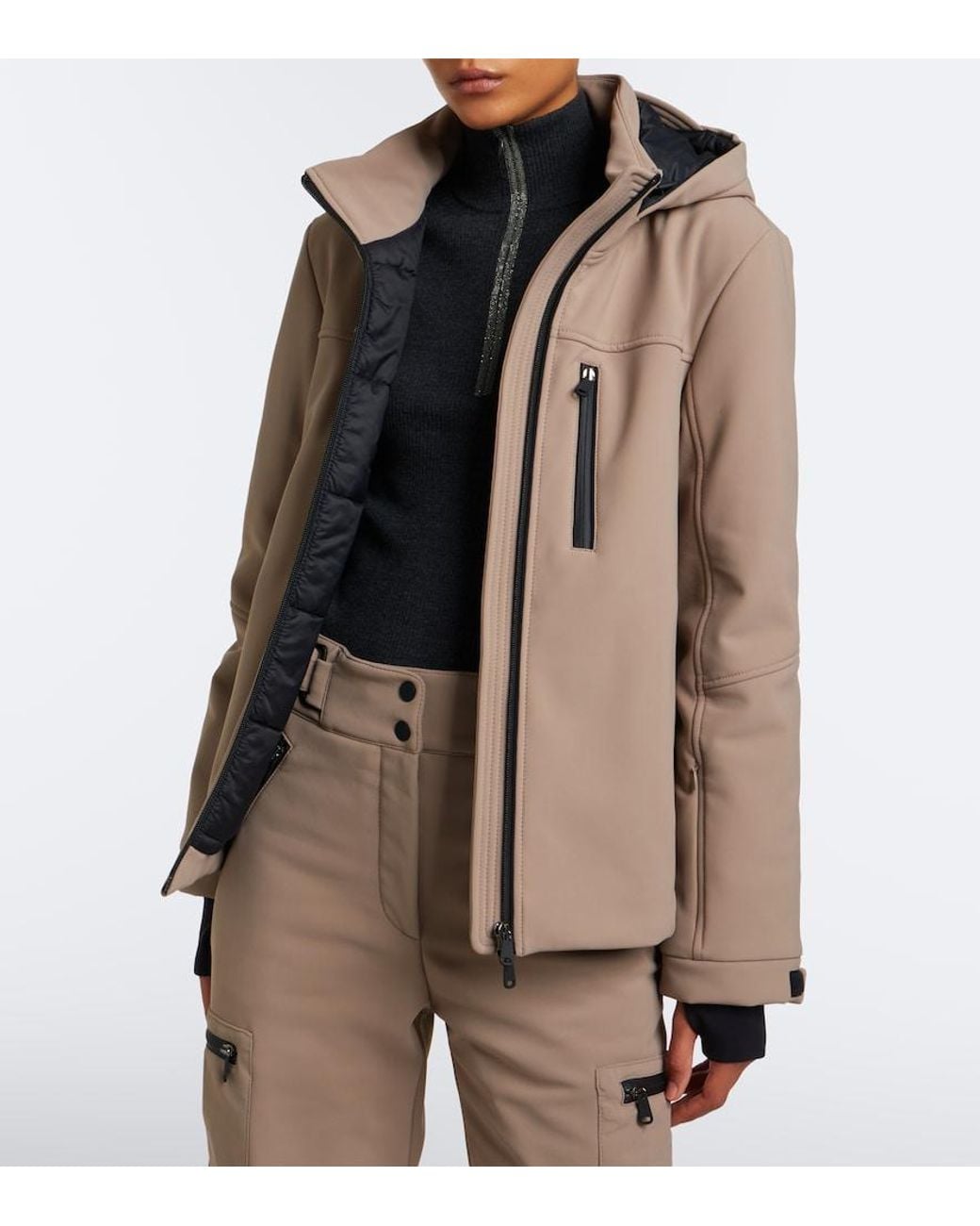 Brunello Cucinelli Brown Hooded Padded Ski Jacket