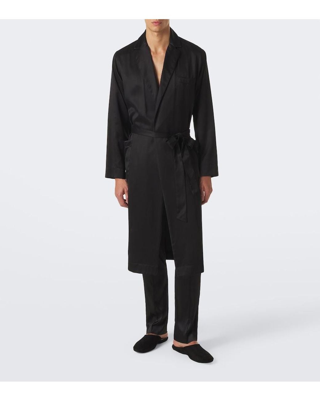 Charvet Black Suede Slippers for men