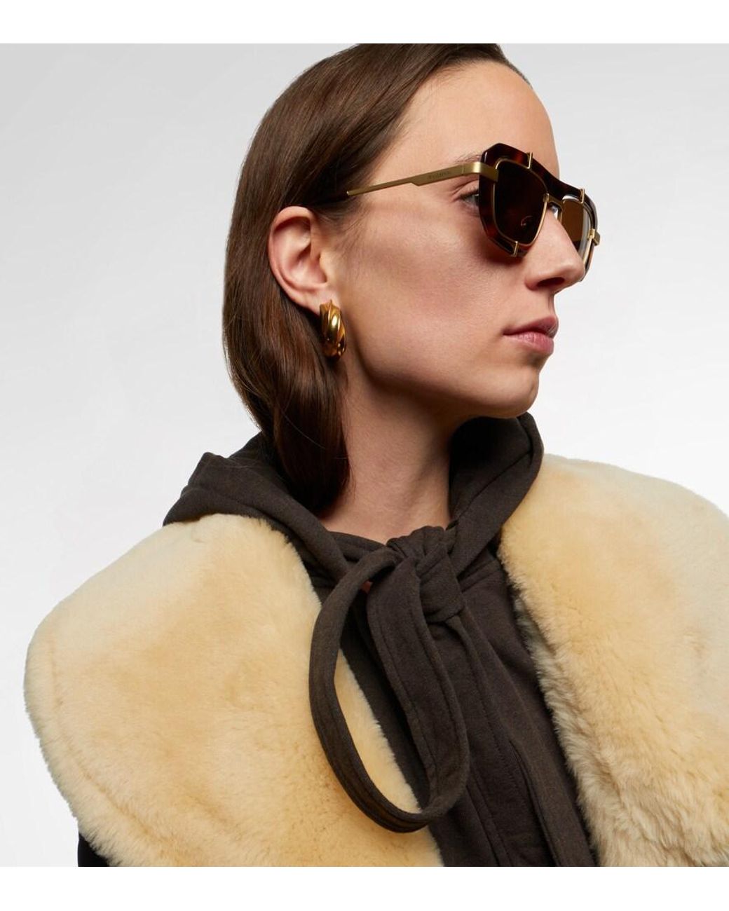 J.W. Anderson Brown Rectangular Sunglasses