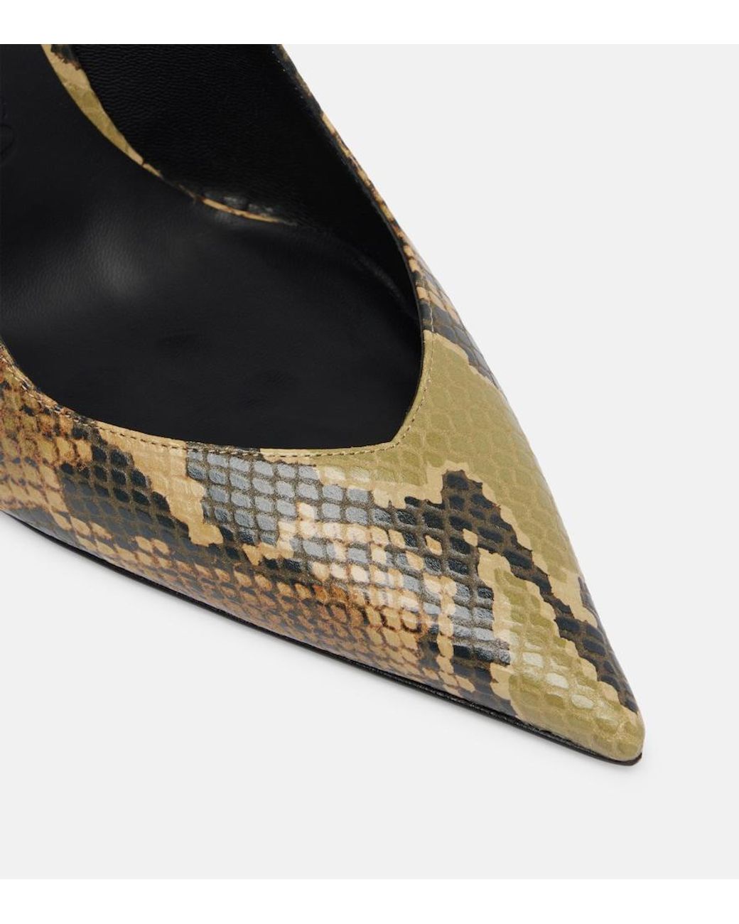 The Attico Brown Cheope 105 Leather Slingback Mules
