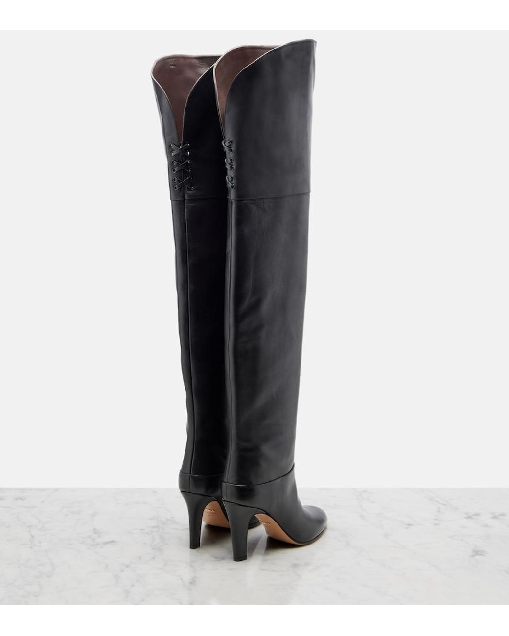 Chloé Black Eve 85 Leather Over-The-Knee Boots