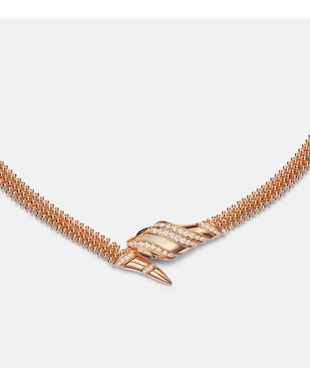 BVLGARI White Serpenti 18Kt Rose Necklace With Diamonds And Onyx