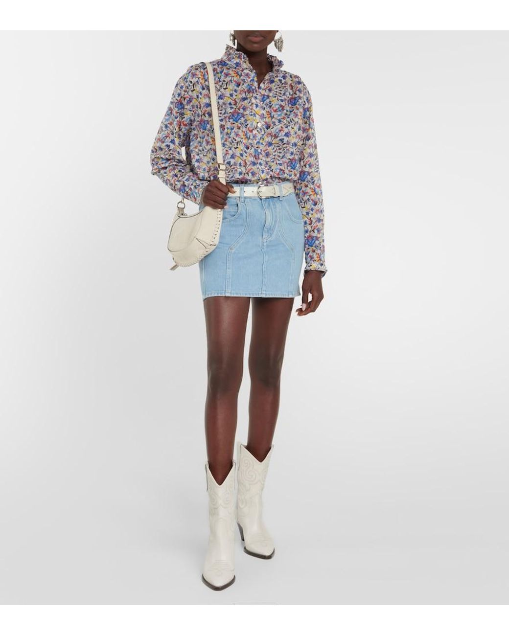Isabel Marant Blue Vesna Denim Miniskirt