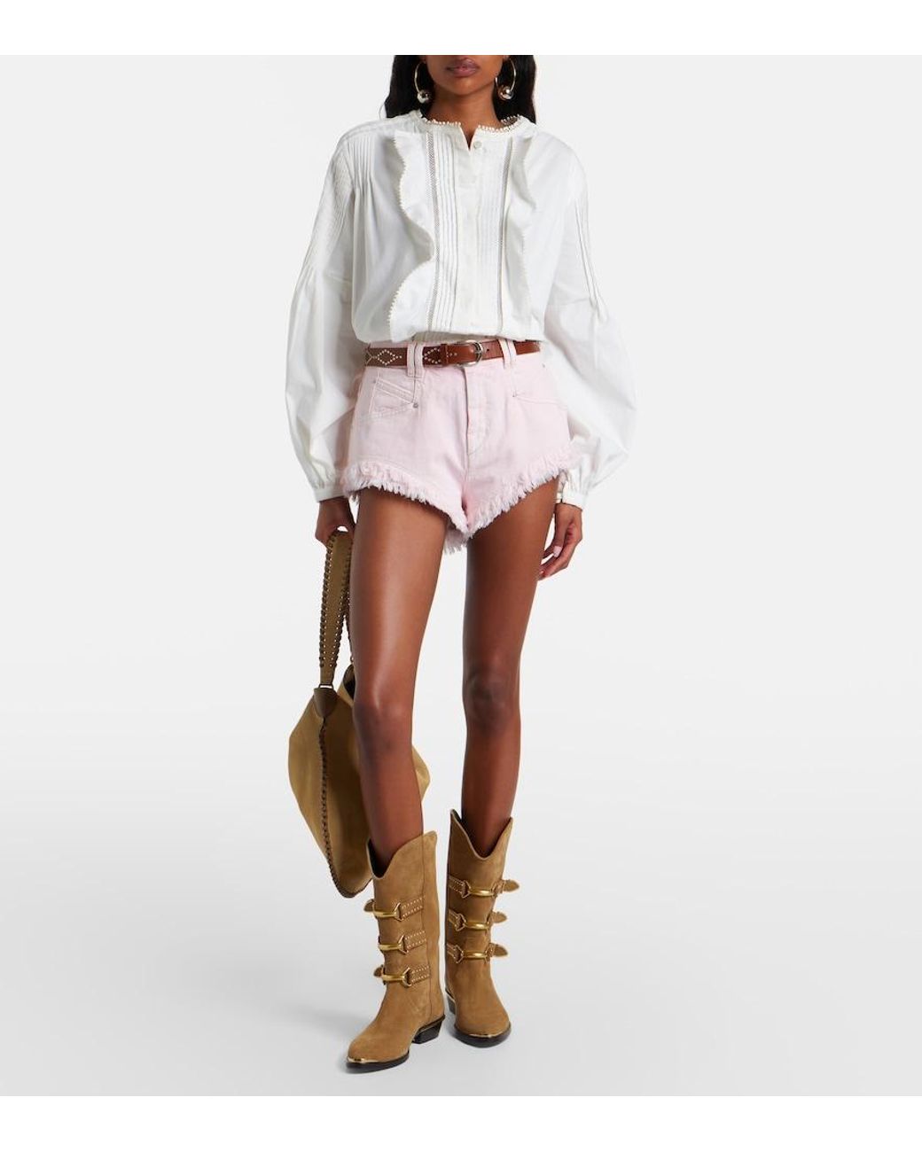 Isabel Marant Pink Eneidala Denim Shorts