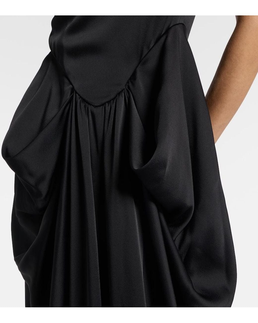 Stella McCartney Black Draped Satin Gown