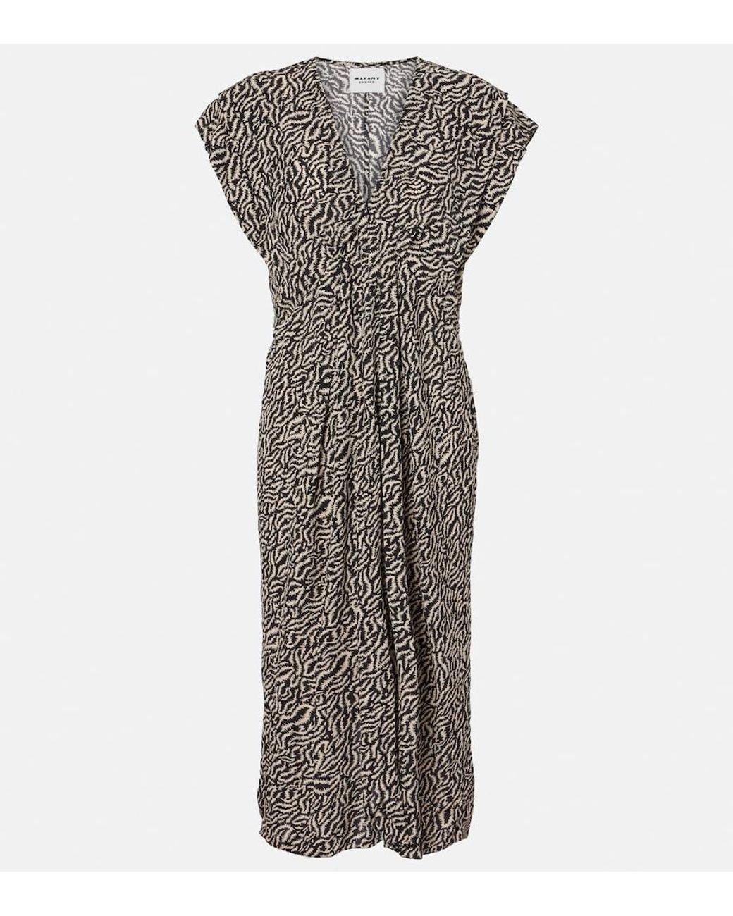Isabel Marant Gray Epolia Printed Midi Dress