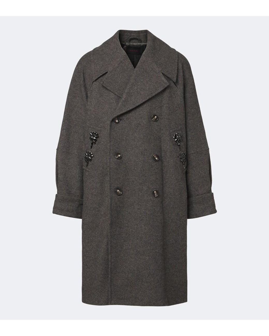 Simone Rocha Gray Embellished Oversized Wool-Blend Coat for men
