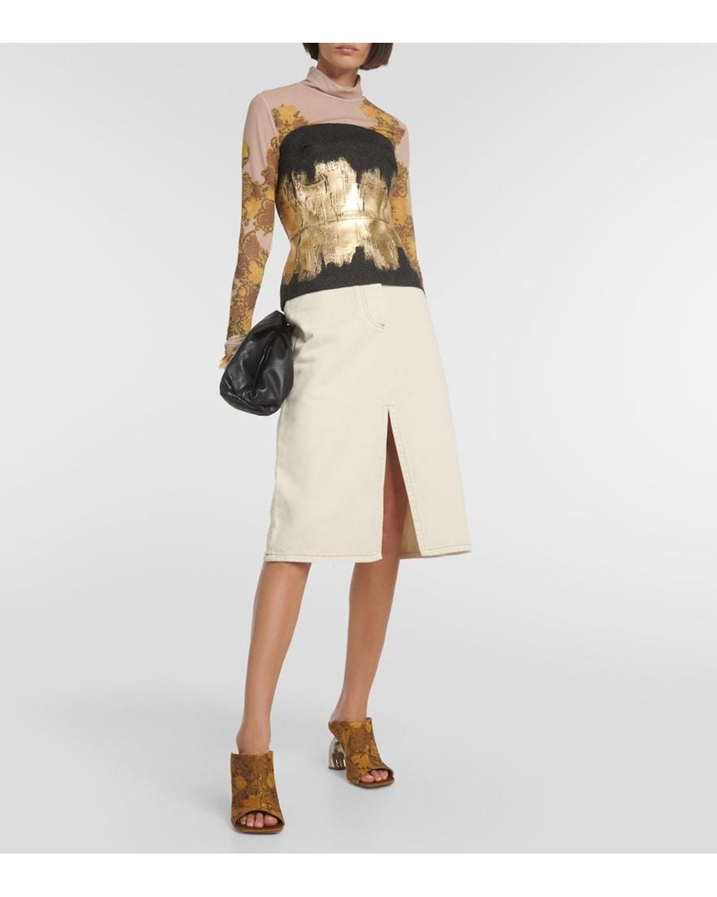 Dries Van Noten Brown Floral Mules