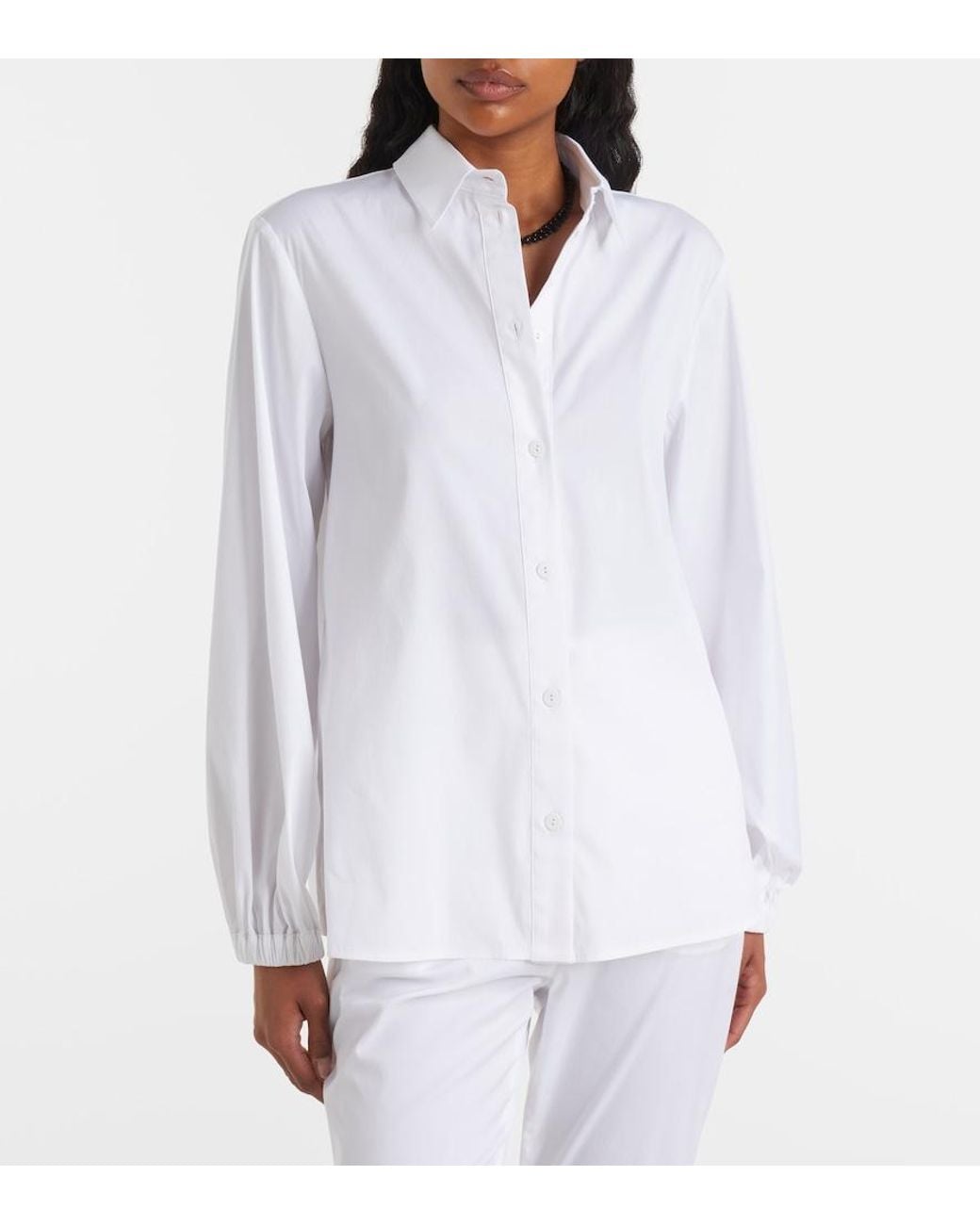 Max Mara White Cotton-Blend Shirt