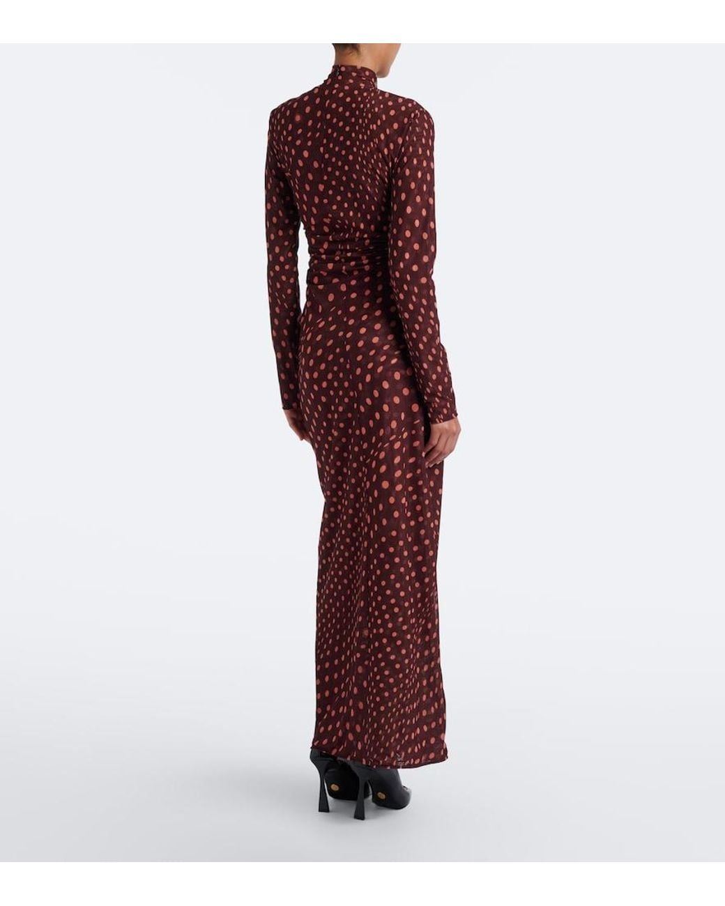 Stella McCartney Purple Polka Dot Mesh Maxi Dress
