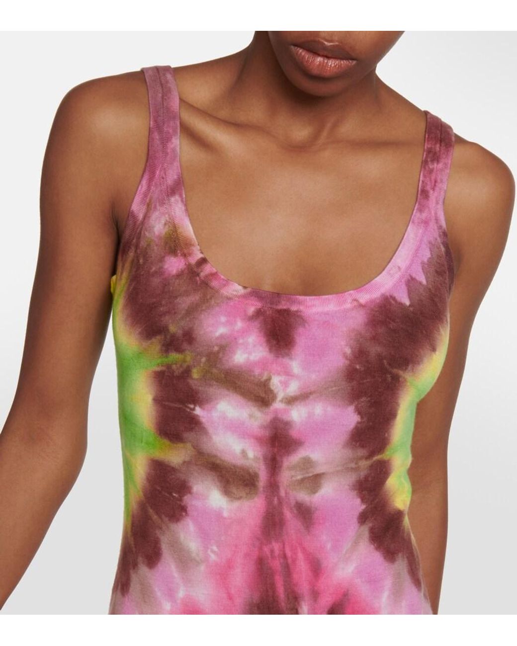 Gabriela Hearst Pink Graham Tie-Dye Cashmere Tank Top