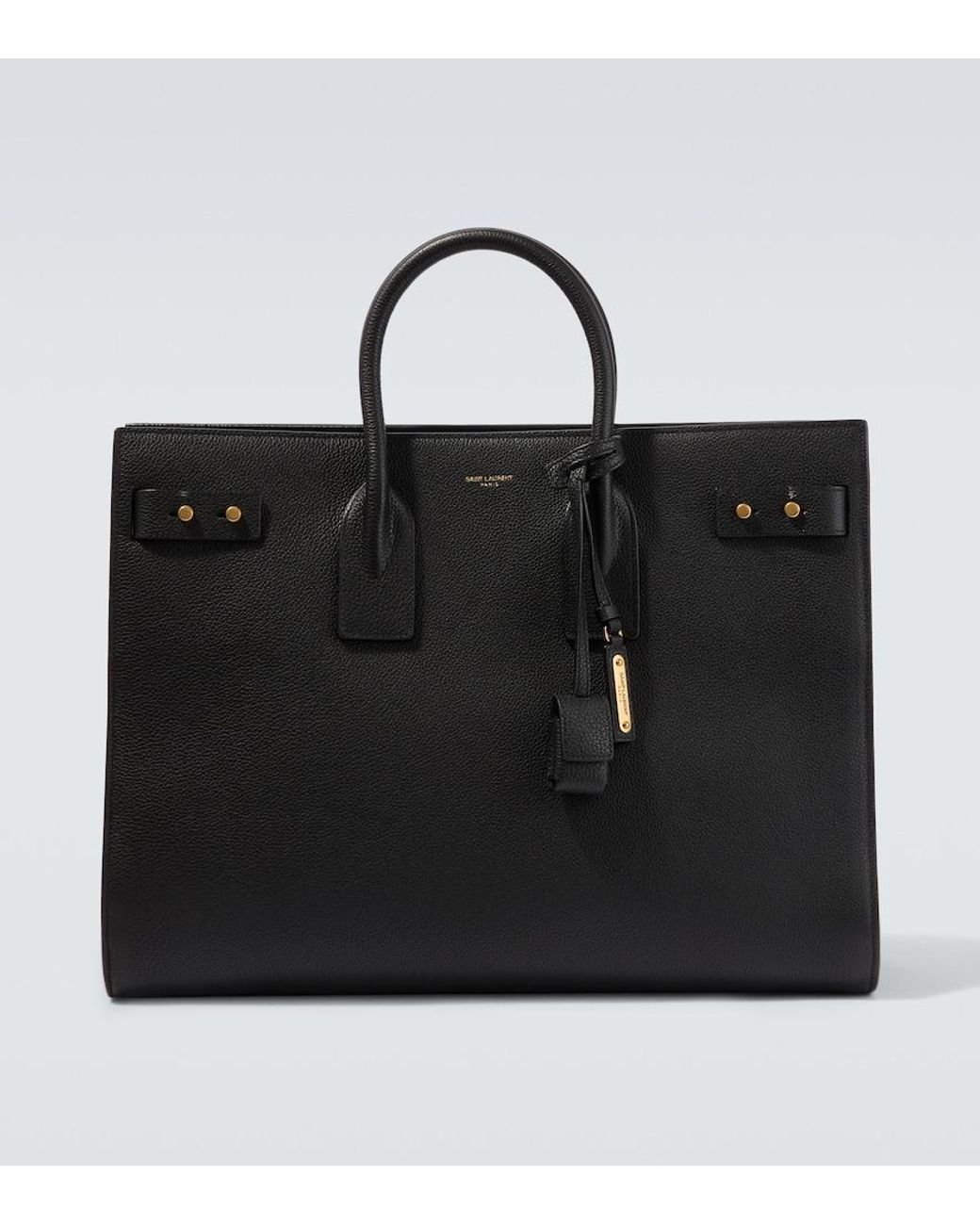 Saint Laurent Black Sac De Jour Thin Large Leather Tote Bag for men