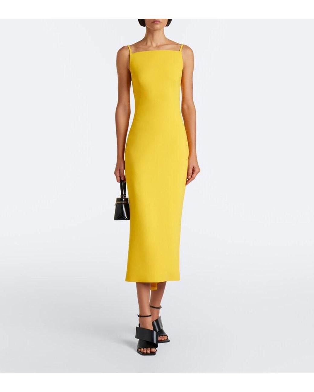 Givenchy Yellow Crepe Cady Midi Dress