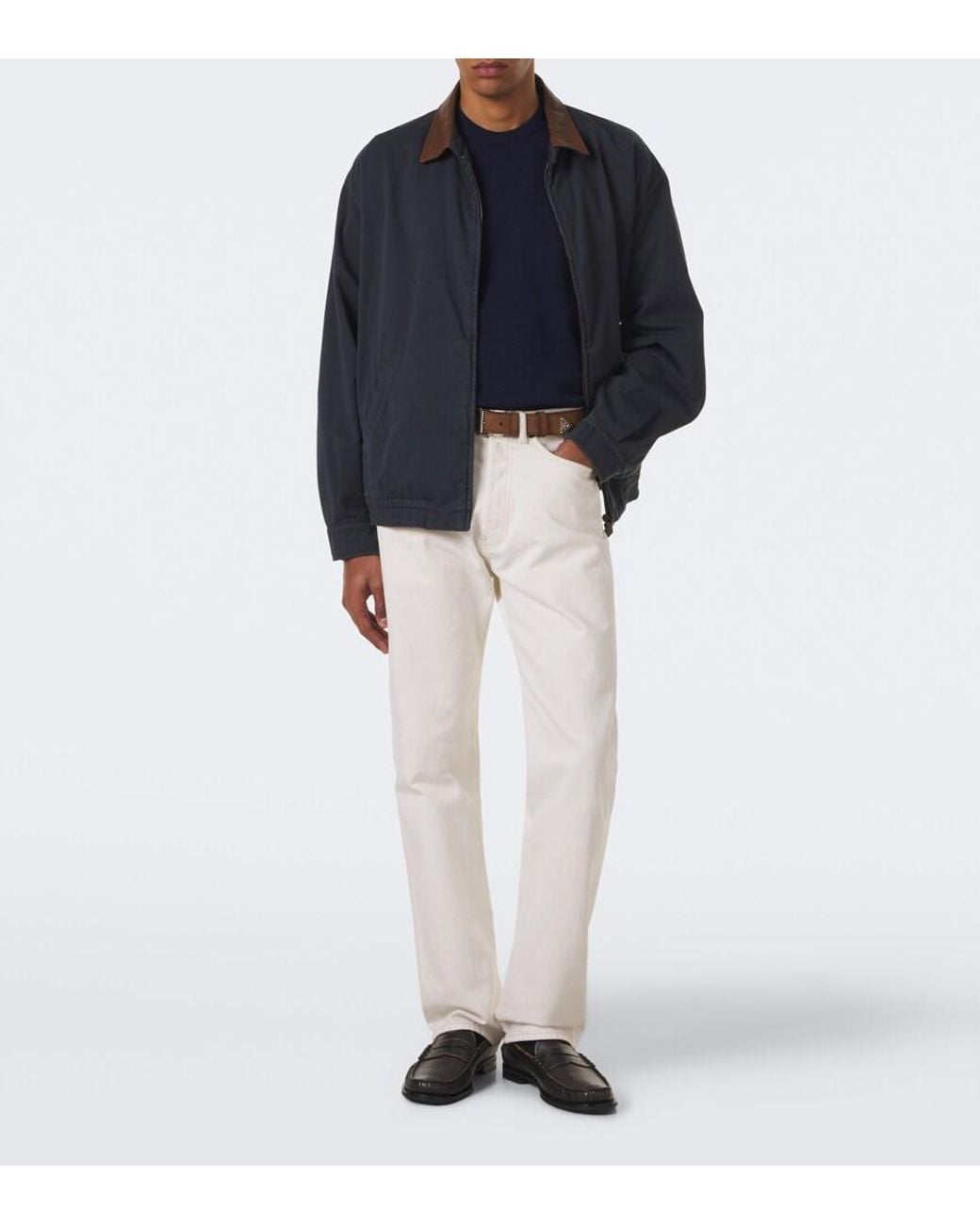 Prada Blue Logo Cotton T-Shirt for men