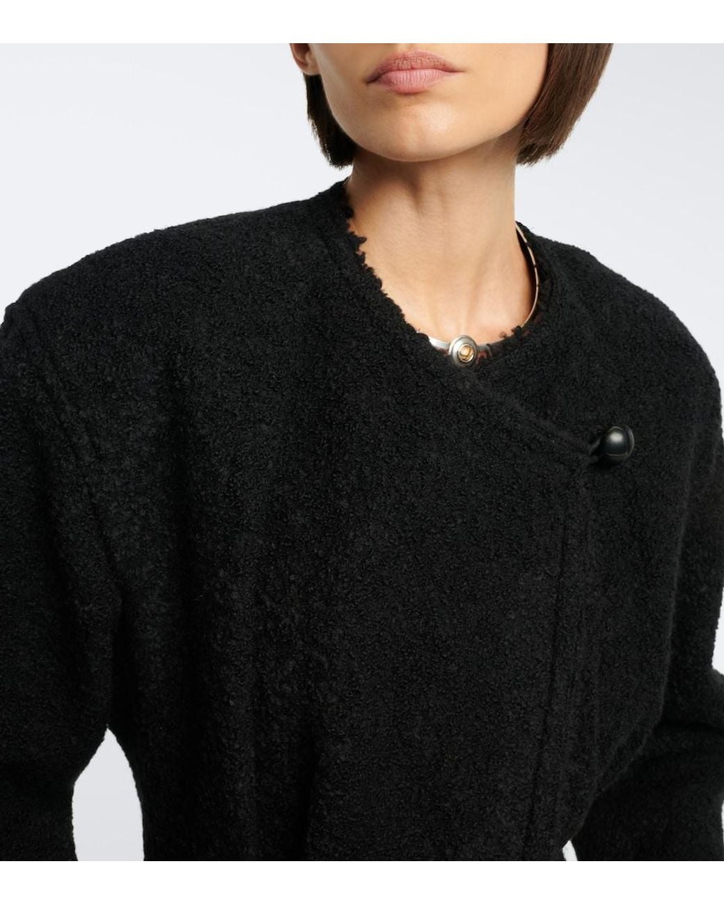 Isabel Marant Black Suna Wool And Alpaca-Blend Boucle Jacket