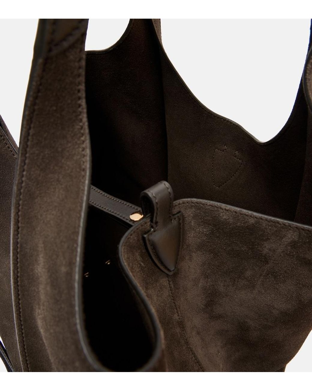 Tod's Black T Timeless Medium Suede Tote Bag