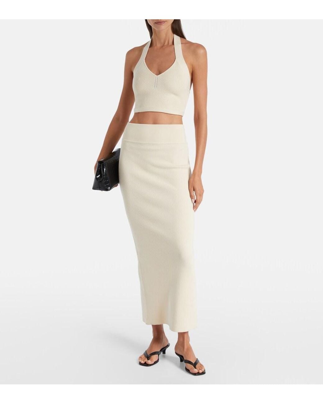 Wardrobe NYC White Knitted Cotton Crop Top