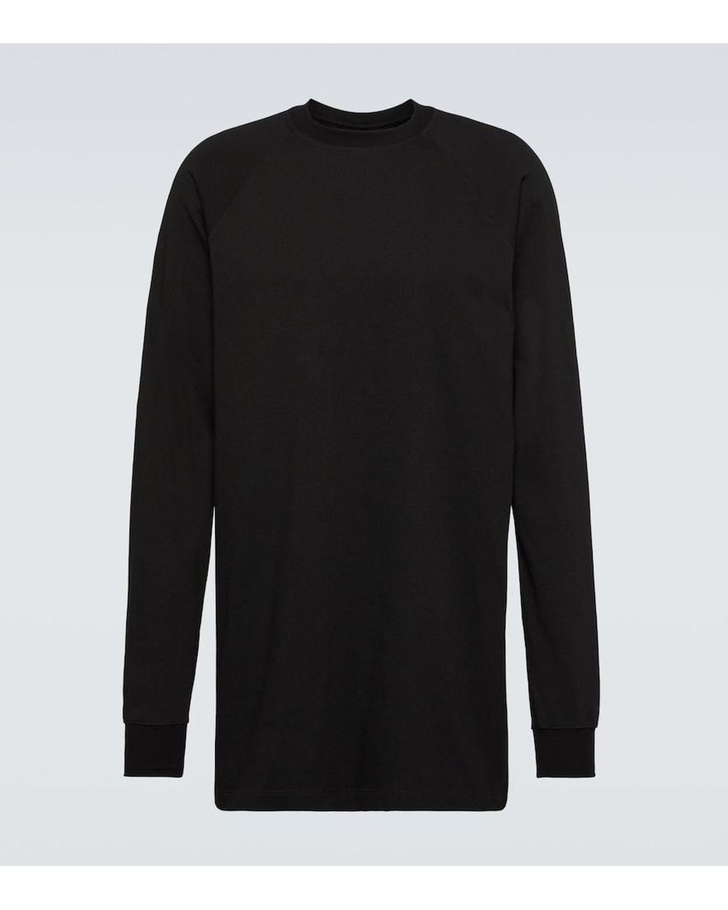 Rick Owens Black Baseball Cotton Jersey Sweatshirt for men