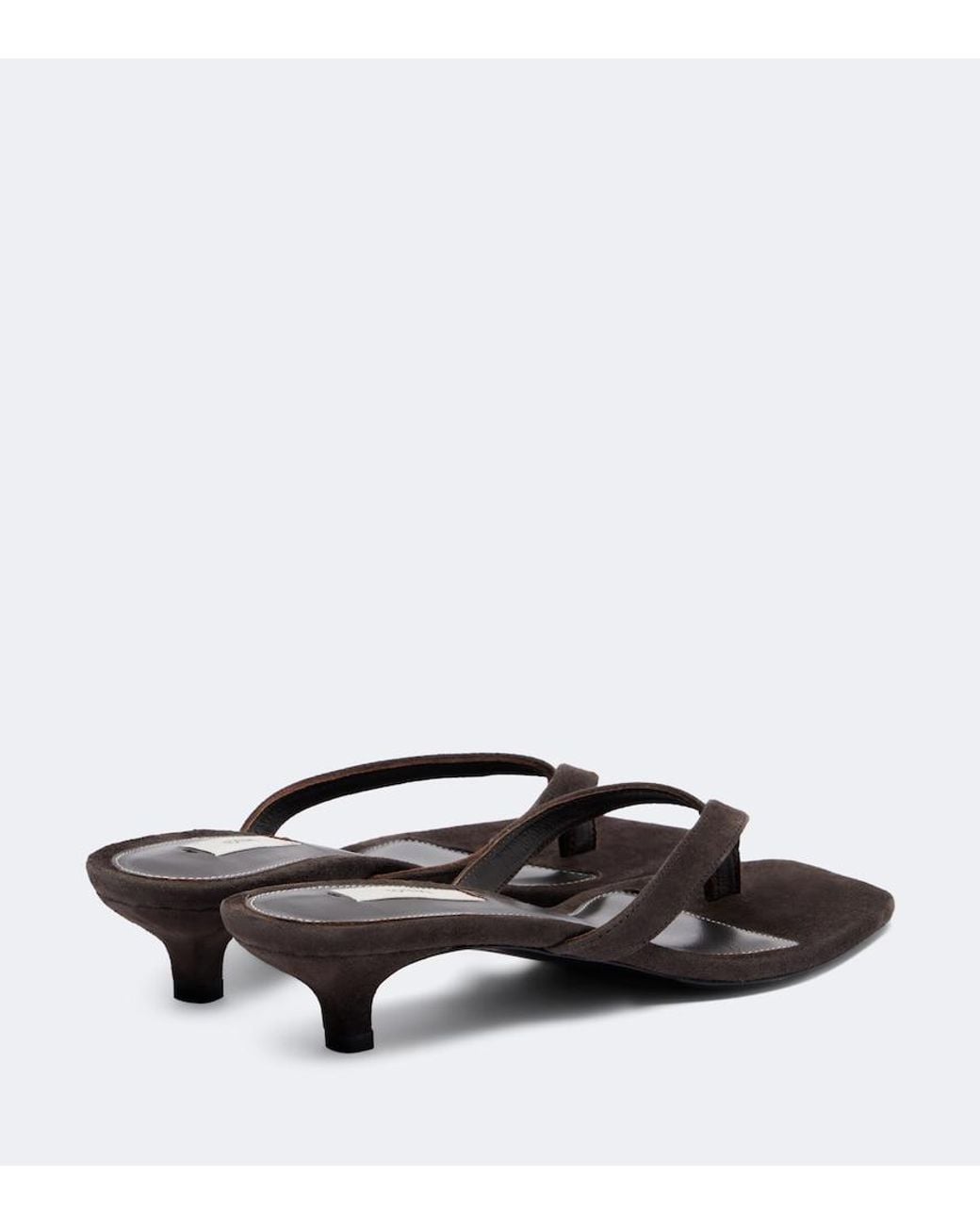 Totême  Brown Suede Thong Sandals