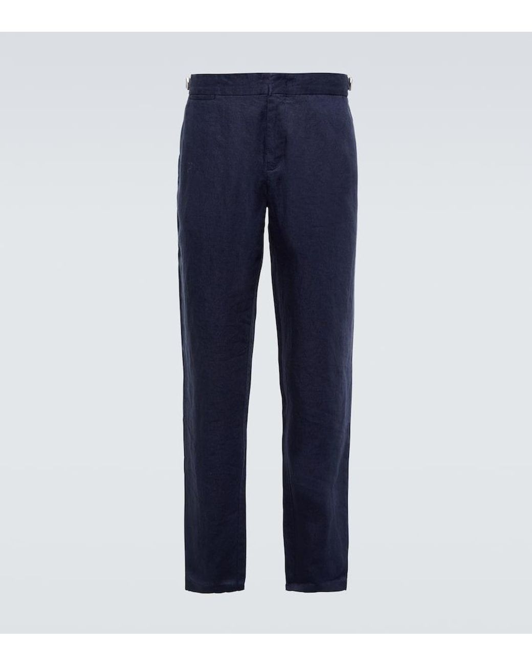 Orlebar Brown Blue Griffon Linen Pants for men