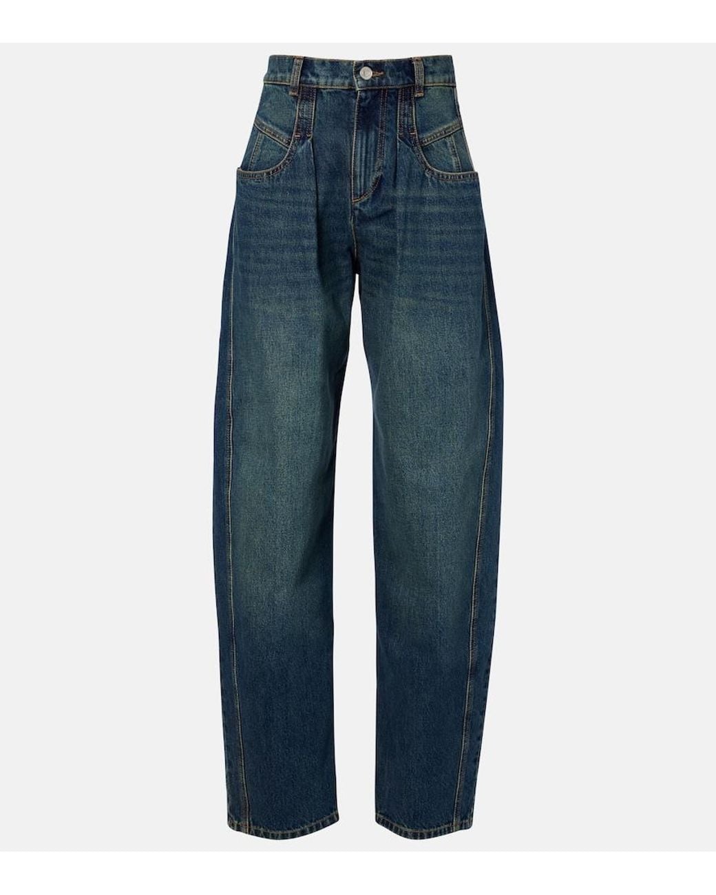 Isabel Marant Blue Lishaga Barrel-Leg Jeans