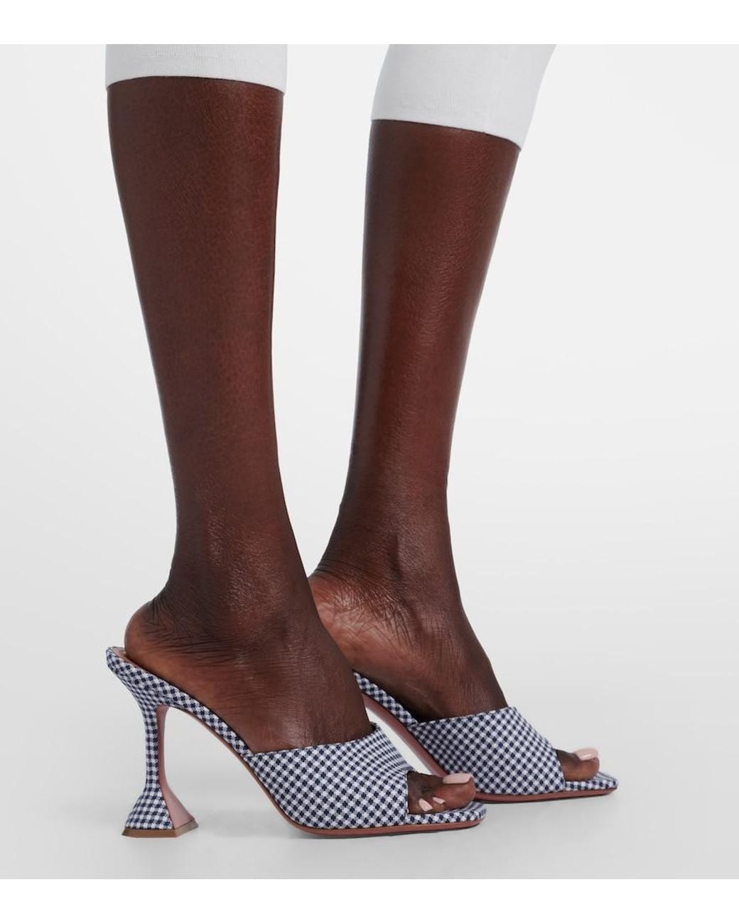 AMINA MUADDI Pink Lupita Gingham Mules