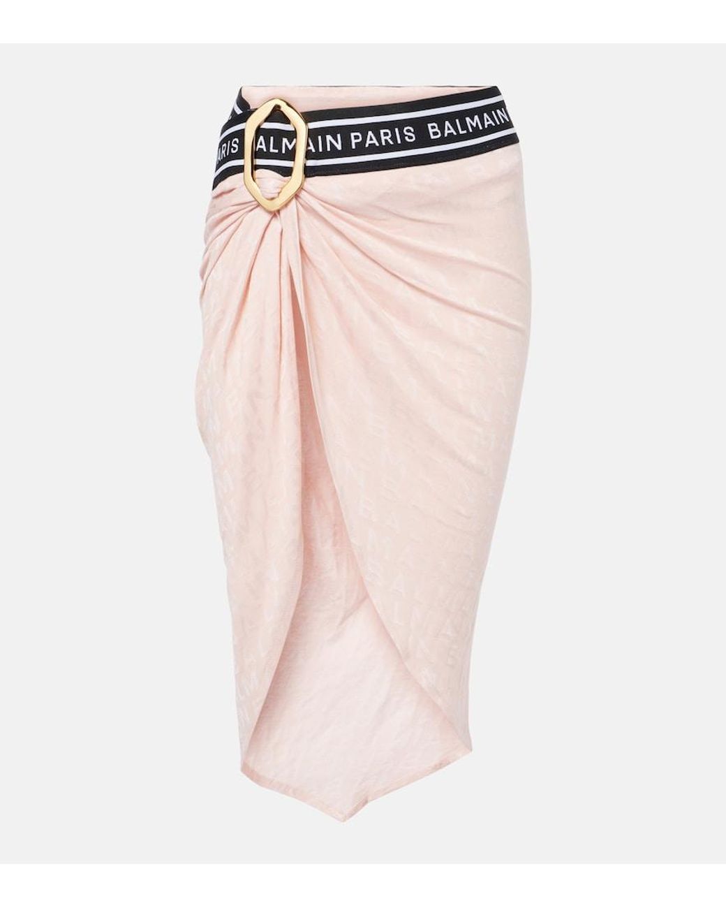 Balmain Pink Knitted Cotton-Blend Beach Cover-Up