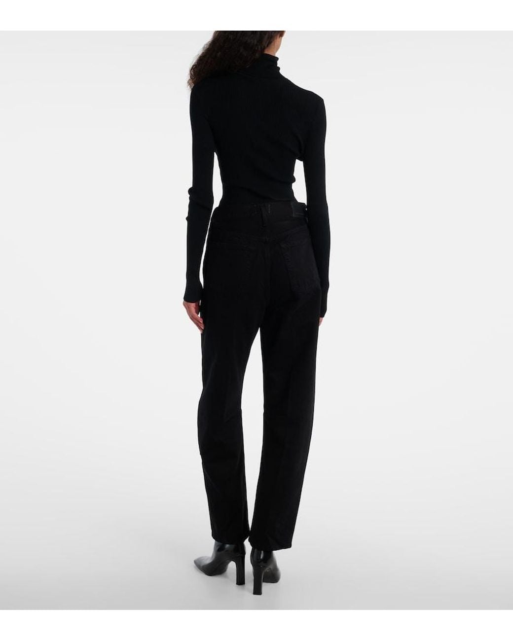 Citizens of Humanity Black Miro High-Rise Barrel-Leg Jeans