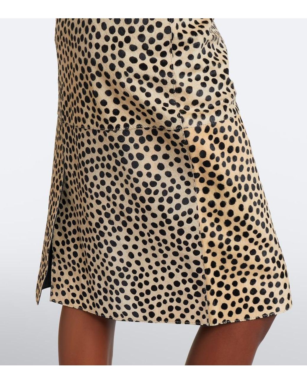 Rohe White Cheetah-Print Calf Hair Pencil Skirt