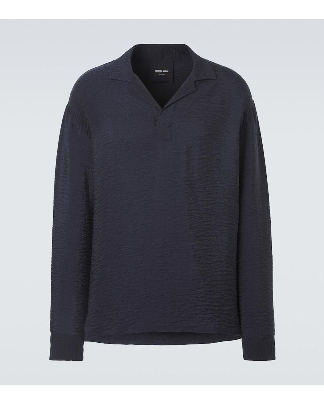 Giorgio Armani Blue Seersucker Polo Shirt for men