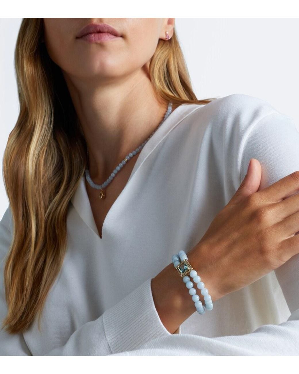 Bracciale Multi Spacers di Sydney Evan in Blue