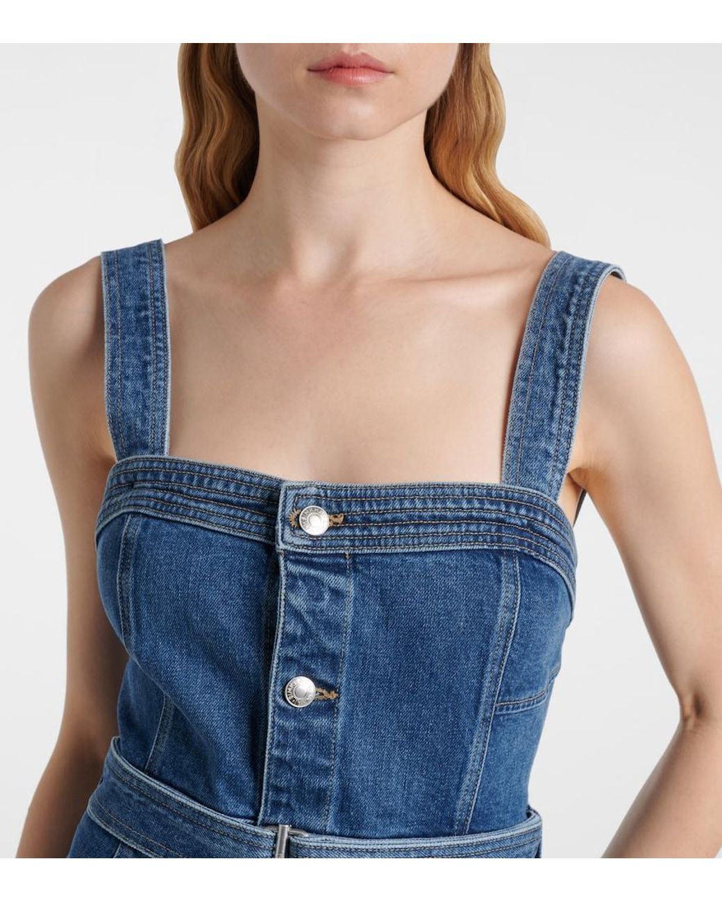 Jonathan Simkhai Blue Alba Belted Denim Midi Dress