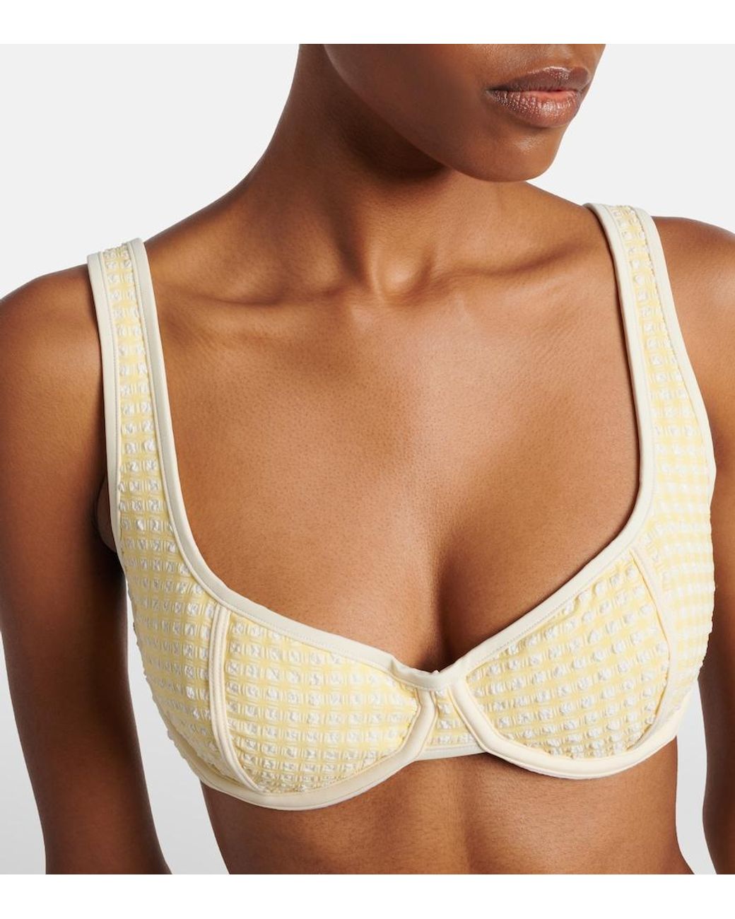 Montce Natural Romy Gingham Bikini Top