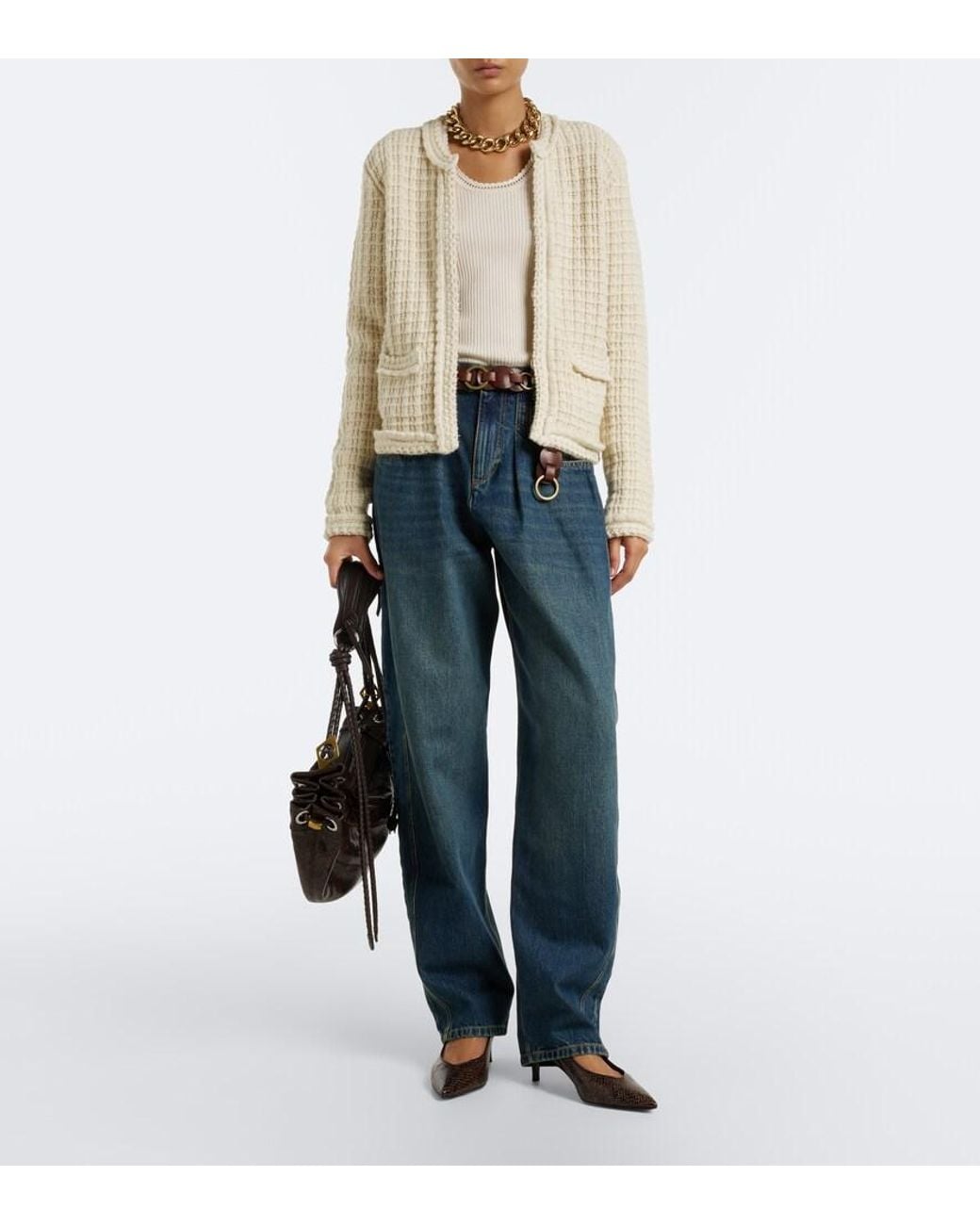 Isabel Marant Natural Hortense Wool And Alpaca Cardigan