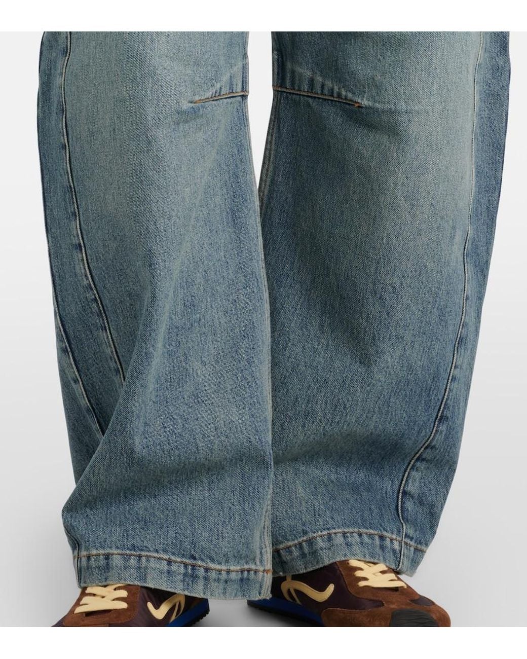 Loewe Blue Anagram Barrel-Leg Jeans