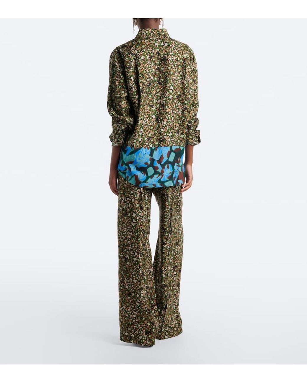 Dries Van Noten Multicolor Printed Wide-Leg Pants